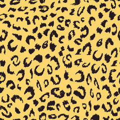 Abstract, leopard print , fashion vector seamless pattern on brown background . Concept for print, wallpaper, wrapping paper 