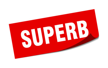 superb sticker. superb square sign. superb. peeler