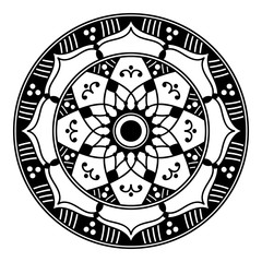 Ethnic Mandala Ornament. Arabic, Pakistan, Moroccan, Turkish, Indian, Spain motifs