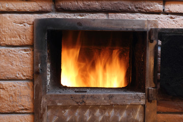 Open fire in oven