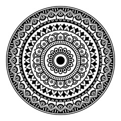 Ethnic Mandala Ornament. Arabic, Pakistan, Moroccan, Turkish, Indian, Spain motifs