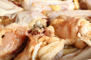 Frying chicken wings