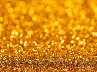 Abstract of golden bokeh light background