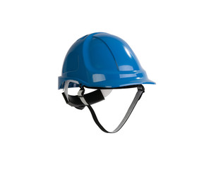 Blue safety helmet isolated