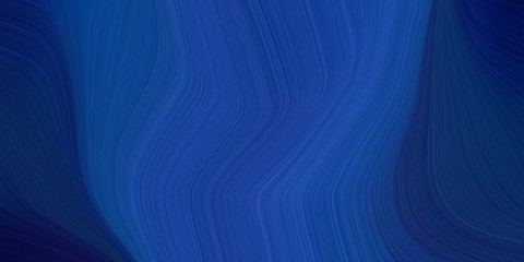 graphic design background with modern soft curvy waves background illustration with midnight blue, very dark blue and royal blue color. can be used as card, wallpaper or background texture