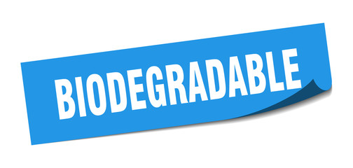 biodegradable sticker. biodegradable square sign. biodegradable. peeler