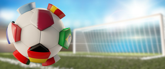 soccer ball creative Qatar Germany France design 3d-illustration