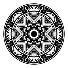 Mandala decorative round ornament. Can be used for greeting card, phone case print, etc. Hand drawn background, vector isolated on white