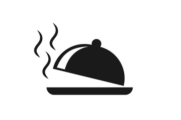 Obraz premium Hot food dish icon vector 
