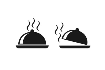 Two food dish icon vector