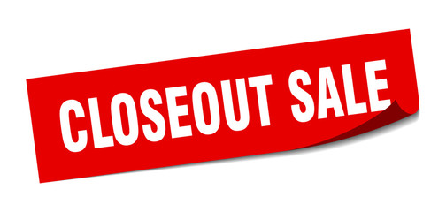 closeout sale sticker. closeout sale square sign. closeout sale. peeler