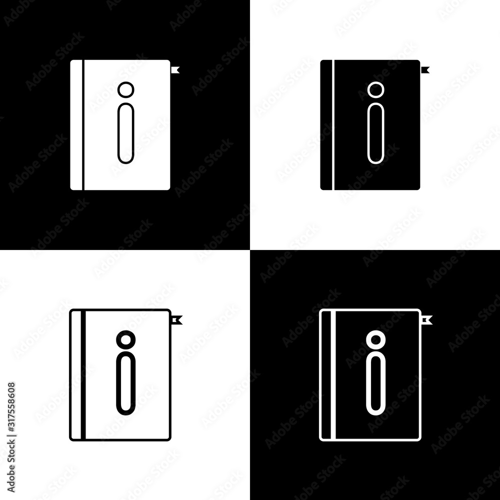 Poster set user manual icon isolated on black and white background. user guide book. instruction sign. read
