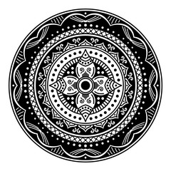 Mandala decorative round ornament. Can be used for greeting card, phone case print, etc. Hand drawn background, vector isolated on white