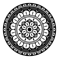 Mandala decorative ornament. Can be used for greeting card, phone case print, etc. Hand drawn background, vector isolated on white