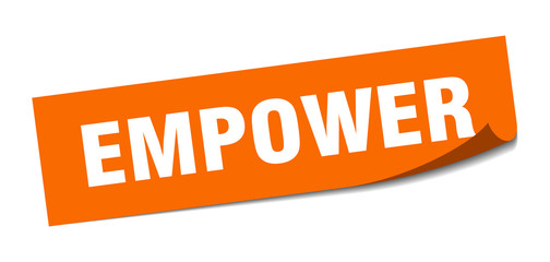 empower sticker. empower square sign. empower. peeler