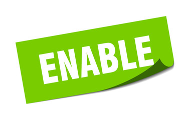 enable sticker. enable square sign. enable. peeler