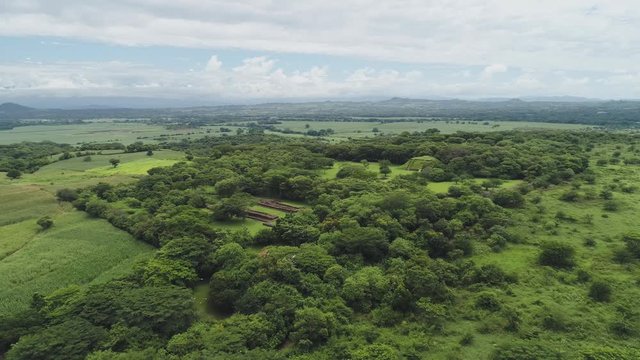 An aerial view of the historical archeological site of Cihuat&aacute;n in El Salvador, Central America