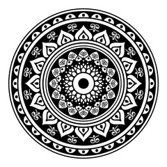 Mandala decorative ornament. Can be used for greeting card, phone case print, etc. Hand drawn background, vector isolated on white