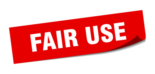 fair use sticker. fair use square sign. fair use. peeler