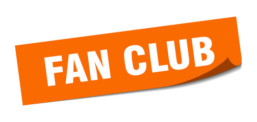 fan club sticker. fan club square sign. fan club. peeler