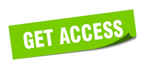 get access sticker. get access square sign. get access. peeler