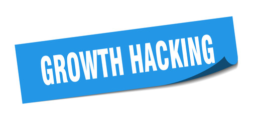 growth hacking sticker. growth hacking square sign. growth hacking. peeler
