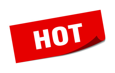 Fototapeta premium hot sticker. hot square sign. hot. peeler
