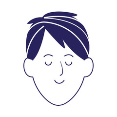 cartoon man with eyes closed, flat design