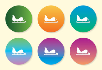 Sleigh six color gradient icon design.