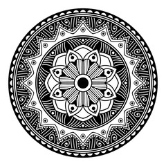 Mandala decorative ornament. Can be used for greeting card, phone case print, etc. Hand drawn background, vector isolated on white