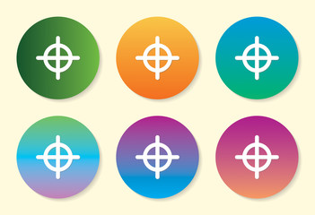Shoot Target six color gradient icon design.