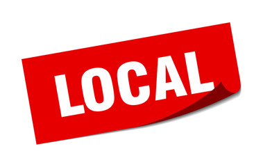 local sticker. local square sign. local. peeler