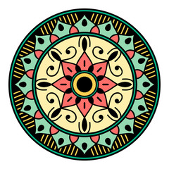 Ethnic Mandala Ornament. Arabic, Pakistan, Moroccan, Turkish, Indian, Spain motifs