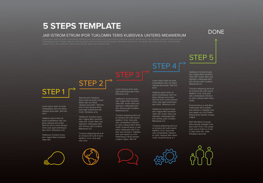 5 Step Sequence Infographic Layout