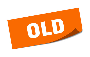 old sticker. old square sign. old. peeler