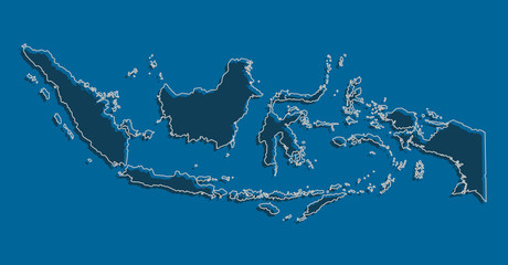 Obraz premium Indonesia map, Asia country map vector template