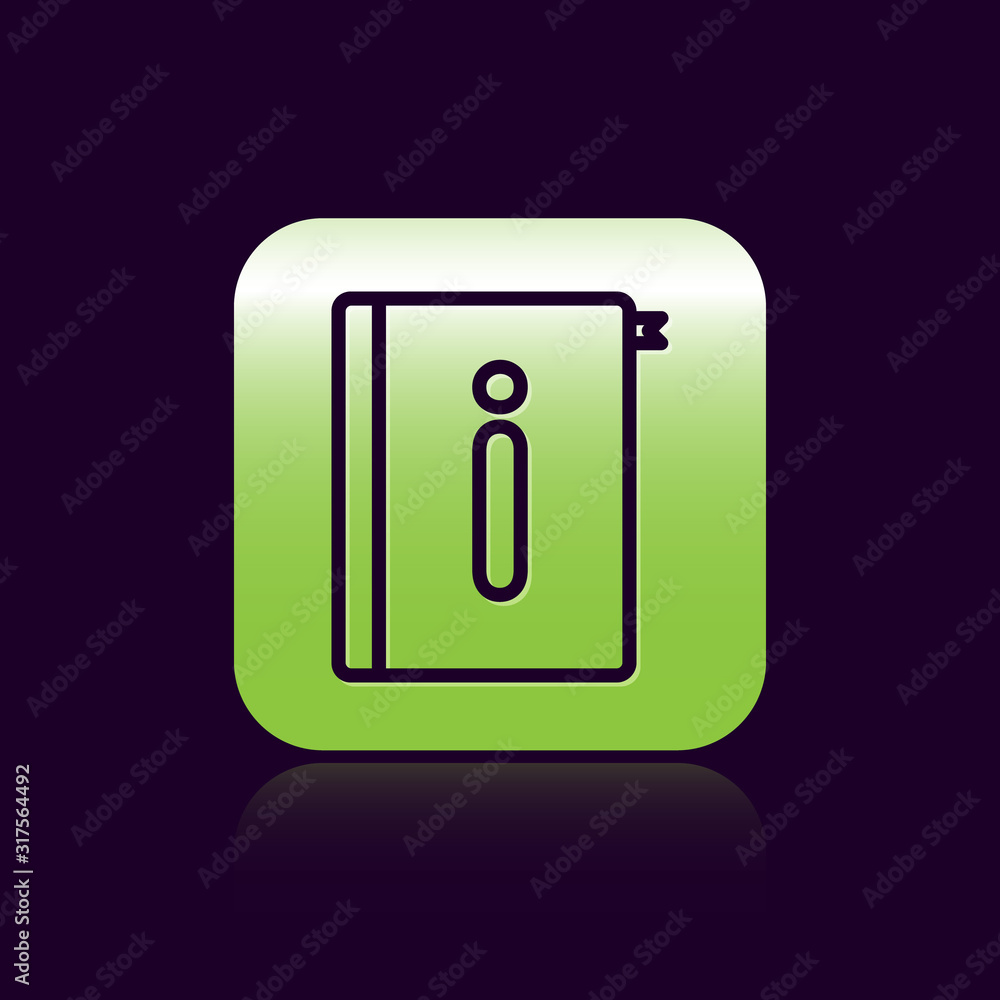 Poster black line user manual icon isolated on black background. user guide book. instruction sign. read be