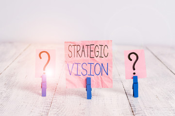 Handwriting text Strategic Vision. Conceptual photo clarifies the direction the organisation needs...