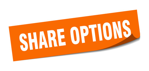 share options sticker. share options square sign. share options. peeler
