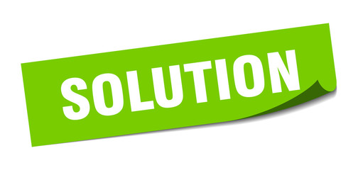 solution sticker. solution square sign. solution. peeler