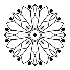 Mandala decorative round ornament. Can be used for greeting card, phone case print, etc. Hand drawn background, vector isolated on white. EPS 10 