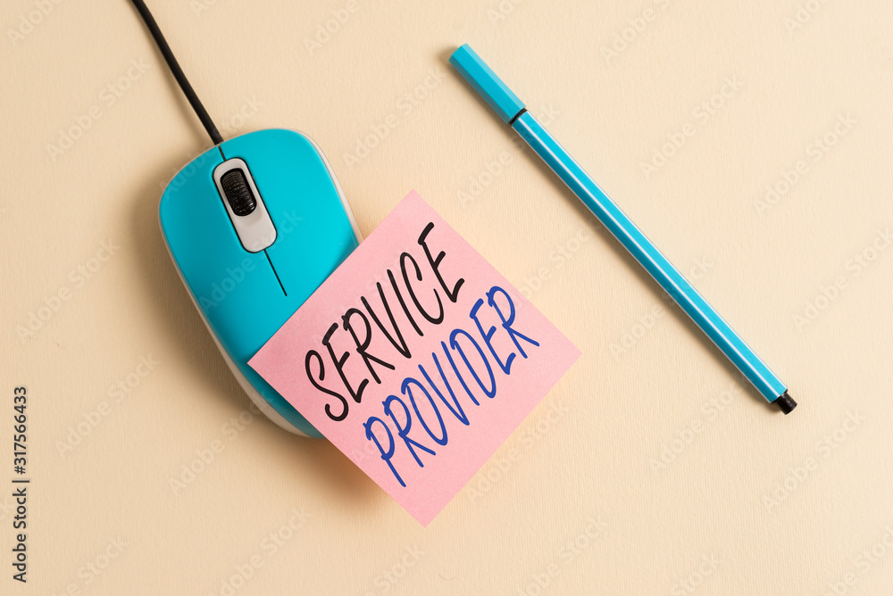 Poster writing note showing service provider. business concept for a company that provides subscribers acce