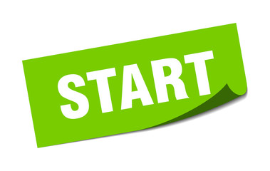 Fototapeta premium start sticker. start square sign. start. peeler