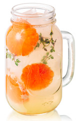 Iced tangerine thyme lemonade jar, paths