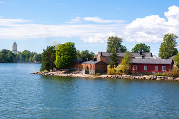Fototapeta na wymiar View of the Lonna island in summer, Helsinki, Finland