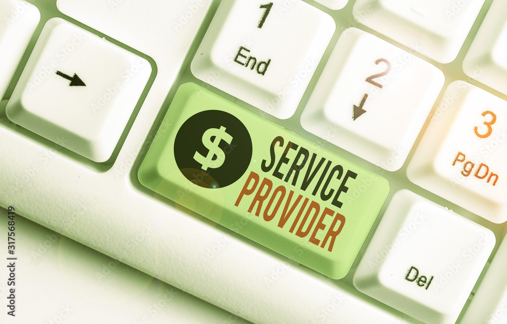 Poster writing note showing service provider. business concept for a company that provides subscribers acce