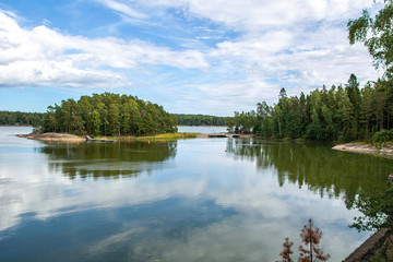 Beautiful summer view to the Gulf of Finland and Linlo island area, Kirkkonummi, Finland