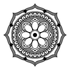 Obraz premium Mandala decorative round ornament. Can be used for greeting card, phone case print, etc. Hand drawn background, vector isolated on white. EPS 10 