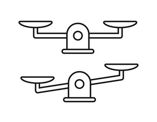 Vector set of two flat black outline measuring scales icon isolated on white background