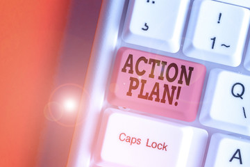 Conceptual hand writing showing Action Plan. Concept meaning proposed strategy or course of actions...